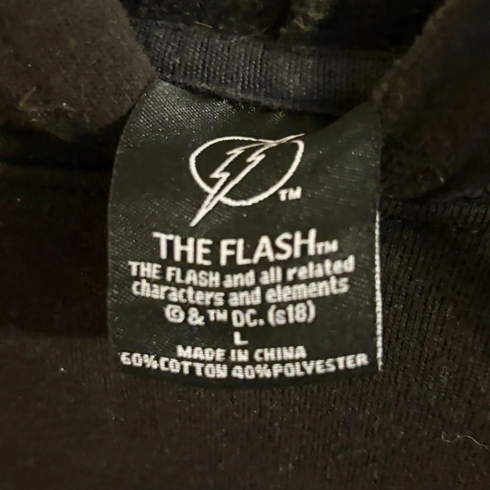 DC Comics The Flash Logo Distressed Hooded Sweatshirt - Picture 12 of 15